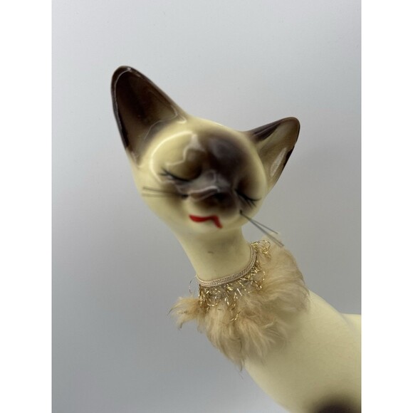 Vintage 1950s MCM Fancy Siamese Kitty Figurine Made In Japan - Picture 14 of 16